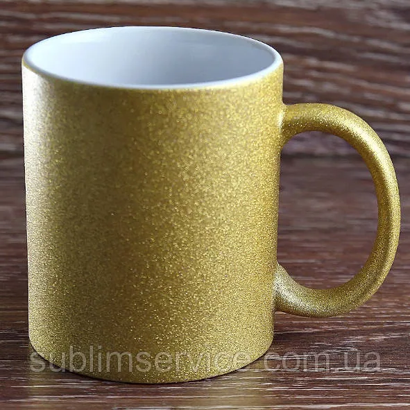 Sublimation glitter mug/330 ml (Gold)