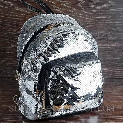 Рюкзак із паєтками (Срібло)
