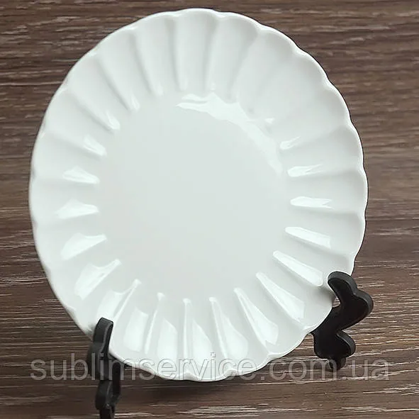 Sublimation plate Ribbed White (19 cm)