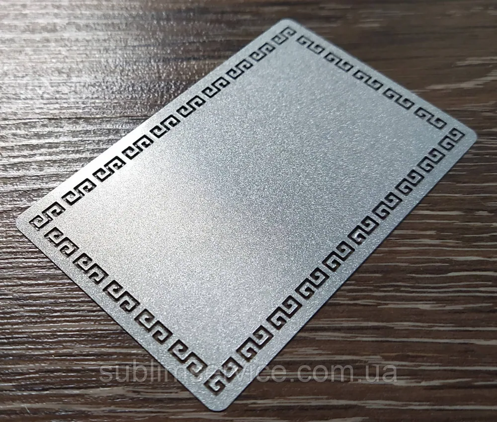 Sublimation business card Roman ornament (pearlescent silver 54x84mm)