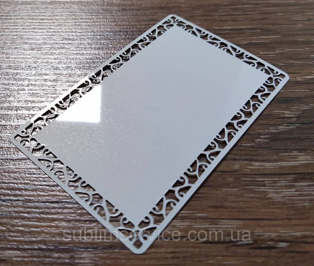 Sublimation business card Openwork (pearlescent white 46x86mm)