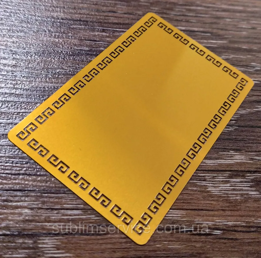 Sublimation business card Roman ornament (glossy gold 46x86mm)