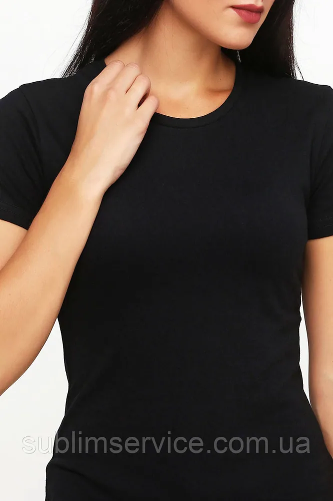 Cotton T-shirt, women's, black, L
