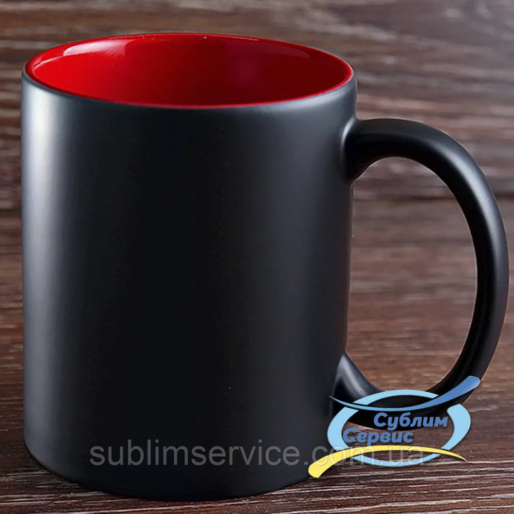 Sublimation color-changing (magic) mug, colored inside/330ml (Red)
