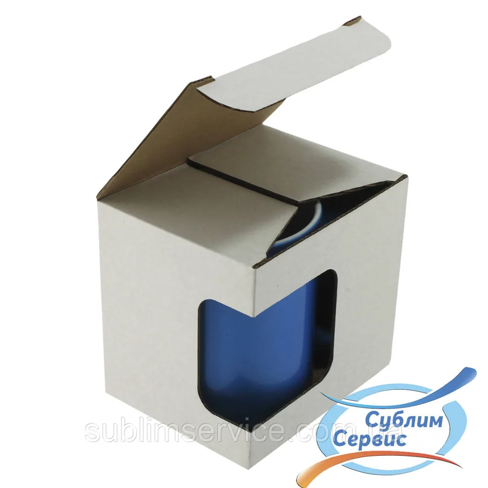 Mug packaging with window 330 ml, corrugated cardboard 115 mm*90 mm*105 mm
