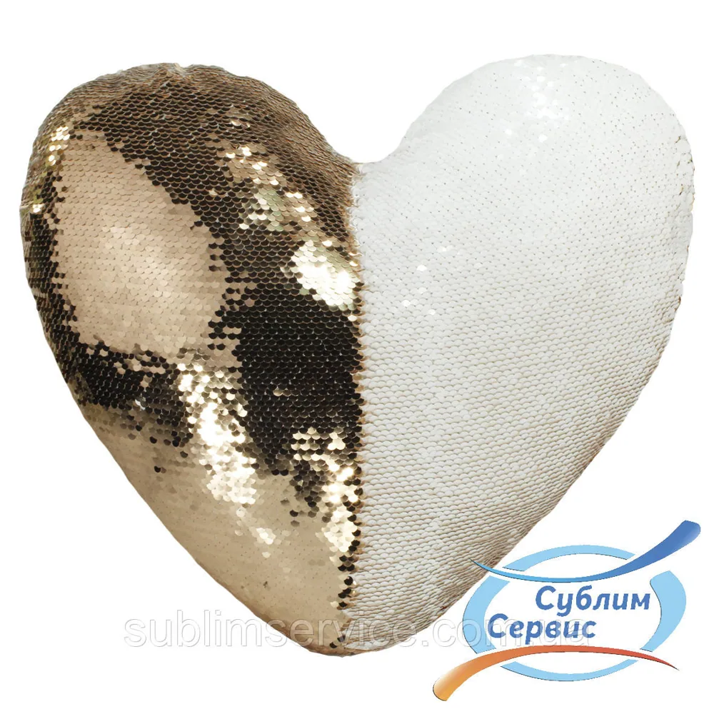 Heart pillow with Sequins Gold