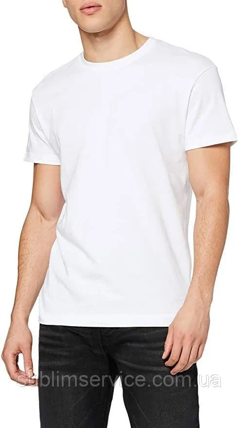 White men's T-shirt, COTTON L