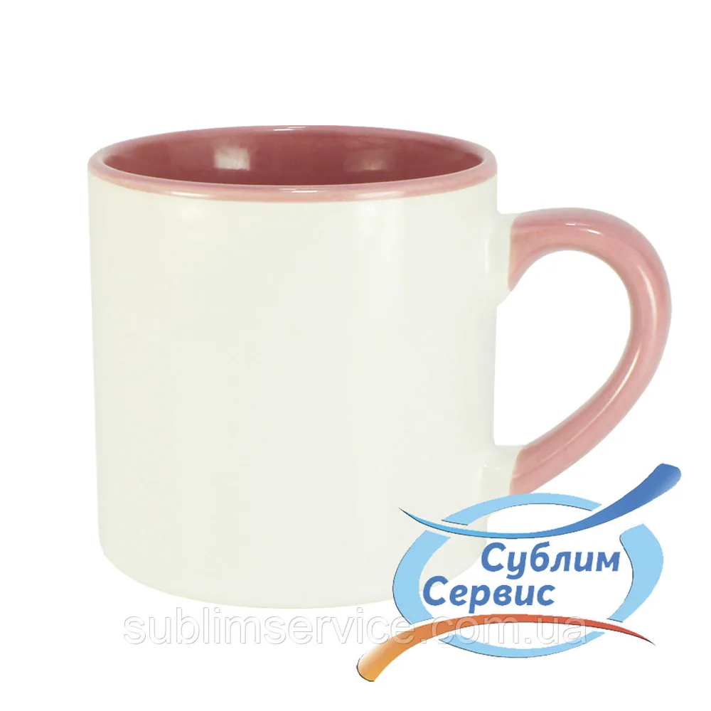 Чашка для сублімації десертна 6Oz/150мл, квітуча всередині,розова..