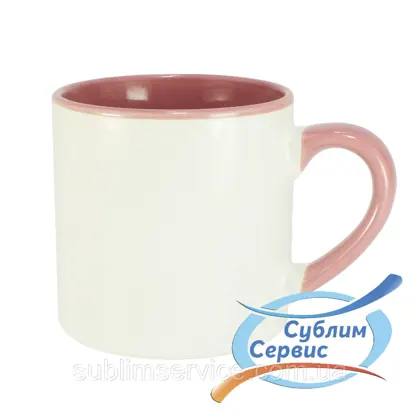 Чашка для сублімації десертна 6Oz/150мл, квітуча всередині,розова..