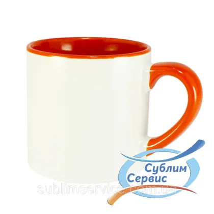 Чашка для сублімації десертна 6Oz/150мл,кольорова всередині,помаранчева.