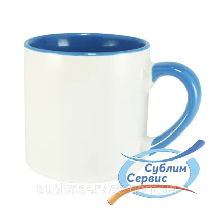 Чашка для сублімації десертна 6Oz/150мл,кольорова всередині,блакитна.