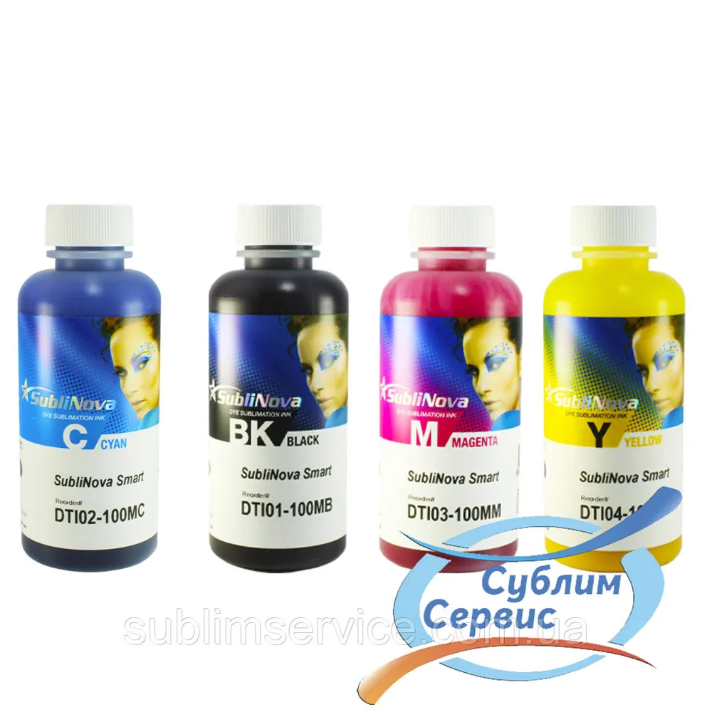 Чернило для сублимации InkTec Black,100 мл, Сayan 100мл, Magenta 100мл,Yllow 100мл.