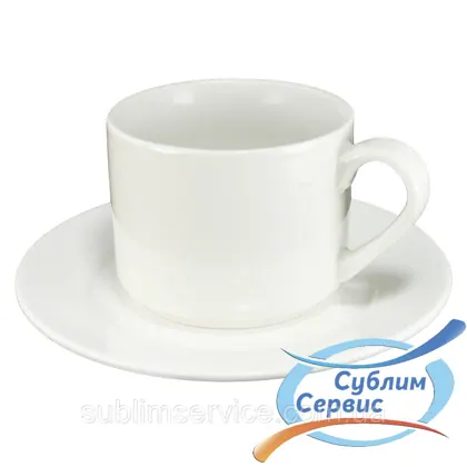 Чашка для сублімації кавова з блюдцем/150мл (Фарфор)