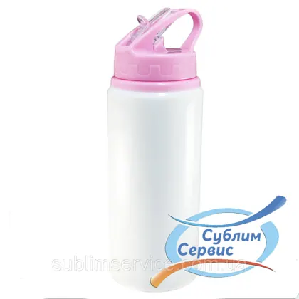 Бутилка для  сублімації з дозатором 600 мл. (Рожева кришка)
