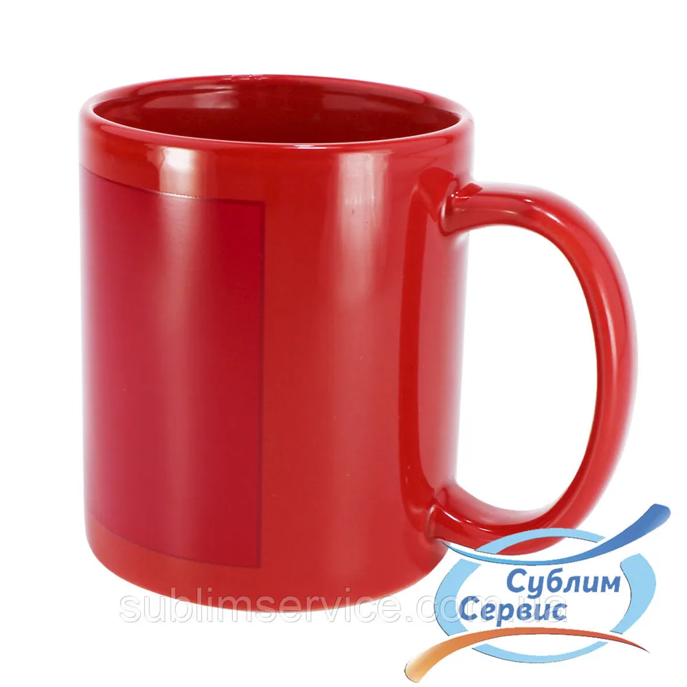 Sublimation mug with print area, COLOR-CHANGING (magic) /330 mm (RED)