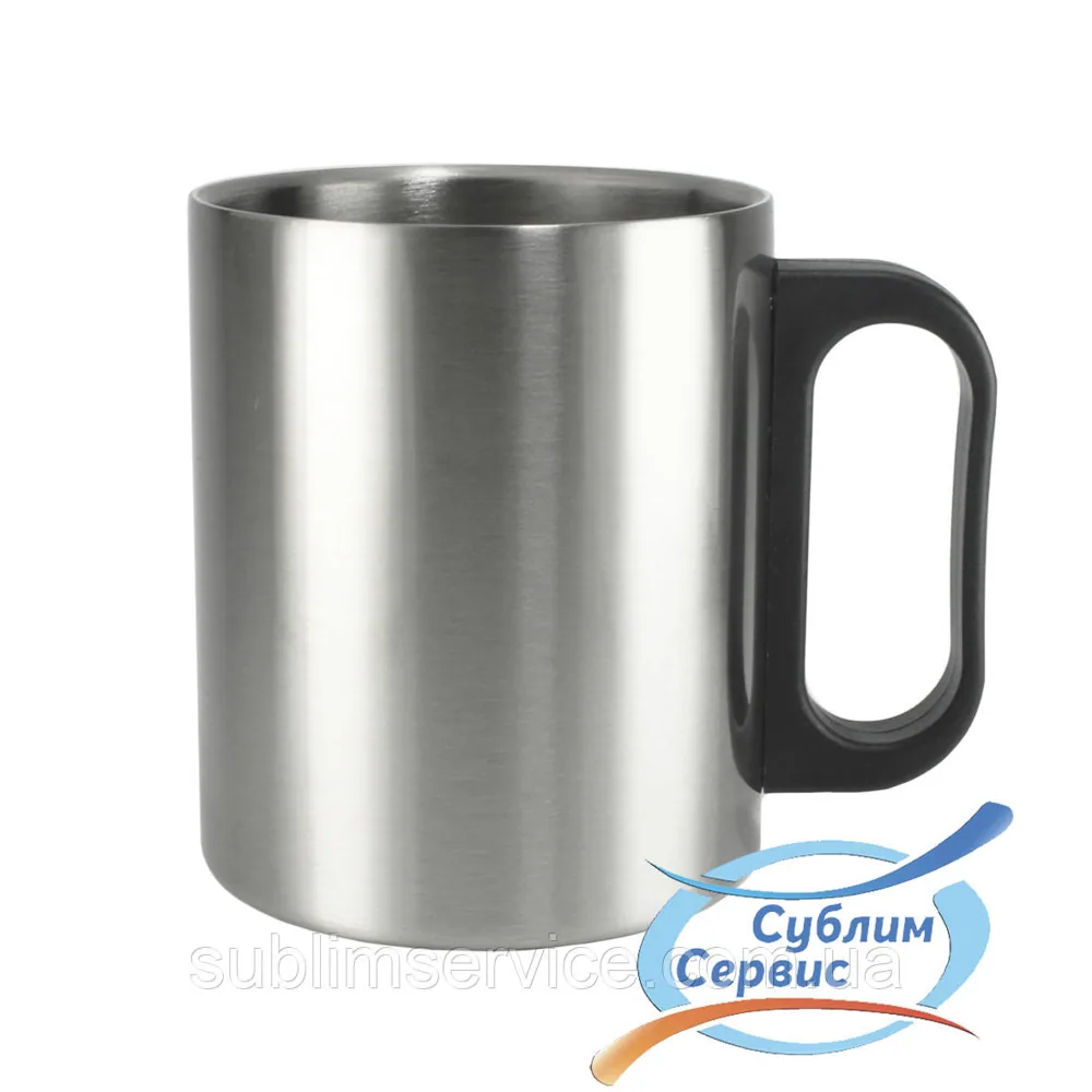 Metal sublimation mug with black handle 300 ml