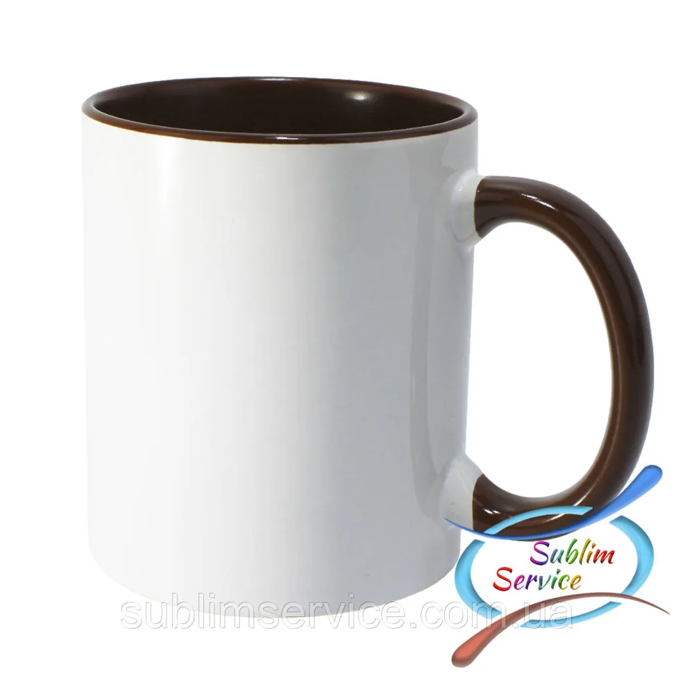 Sublimation mug colored inside with handle/330ml (BROWN)