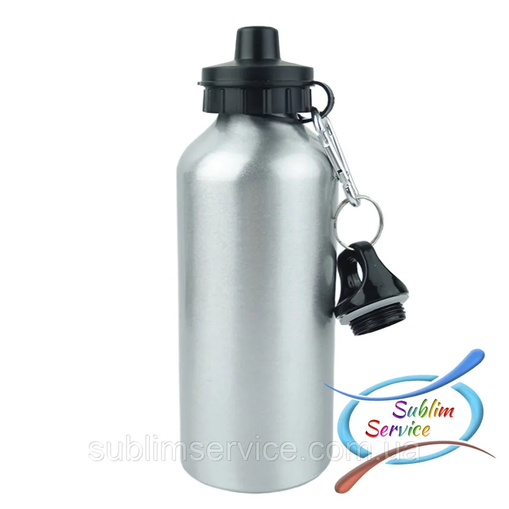 Sublimation sports bottle with dispenser 600 ml. METALLIC.