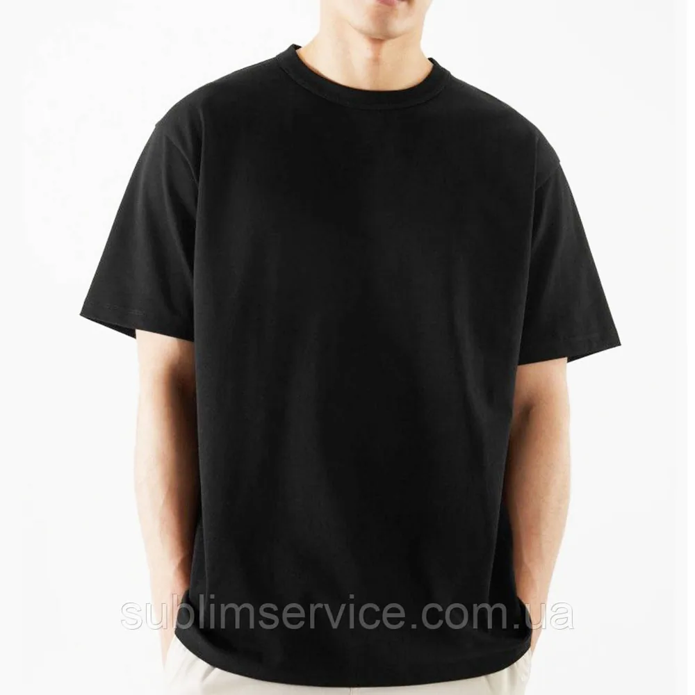 Oversize T-shirt black S/M (190 g/m2.  95/5%) L-XL