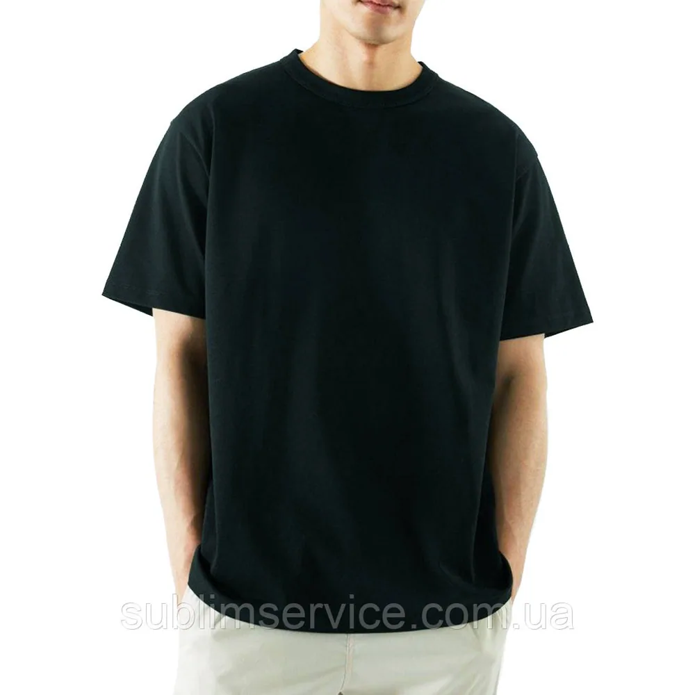 Футболка оверсайз чёрная S/M (190грамм/м2.  95/5%)